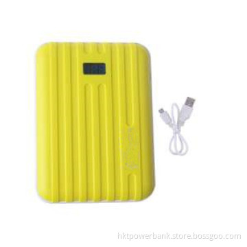 Yellow 10400mAh LCD Display Portable Power Bank Pack, External Battery Charger with Dual Micro USB Output